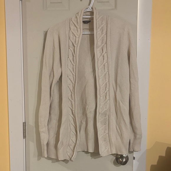 Denver Hayes Sweaters - Denver Hayes Beige Cable Knit Cardigan